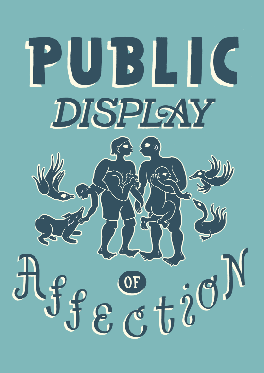A4 print af Emma Ekstam. Public display of affection.